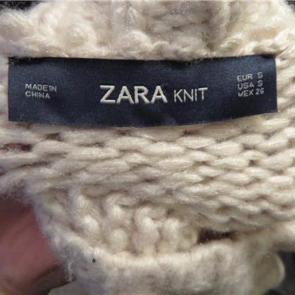 ZARA BEIGE KNIT SWEATER - SZ S - Picture 4 of 4
